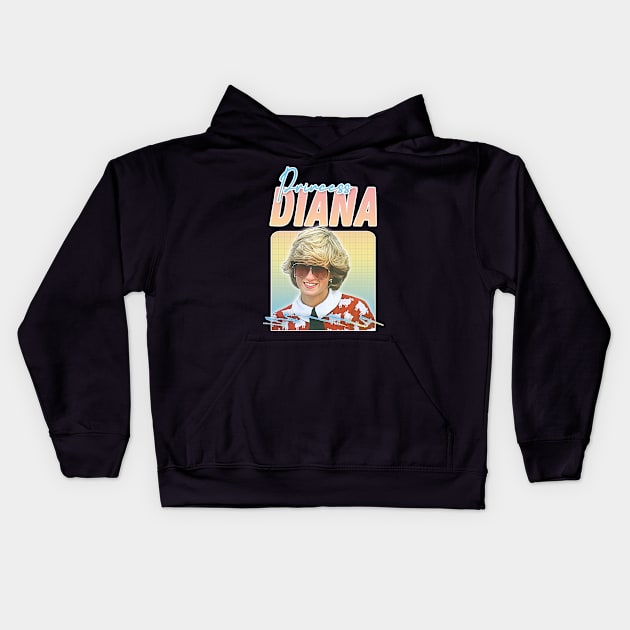 Princess Diana - - - Retro 80s Vibes Kids Hoodie by DankFutura